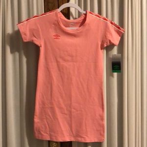 Umbro T-Shirt Dress in Geranium Pink/ Hibiscus